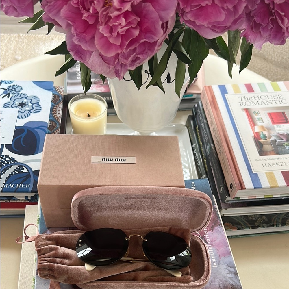 Miu Miu Black Sunglasses with Pink Case